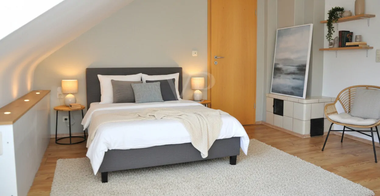 Schlafzimmer Einrichtungsbeispiel (KI)