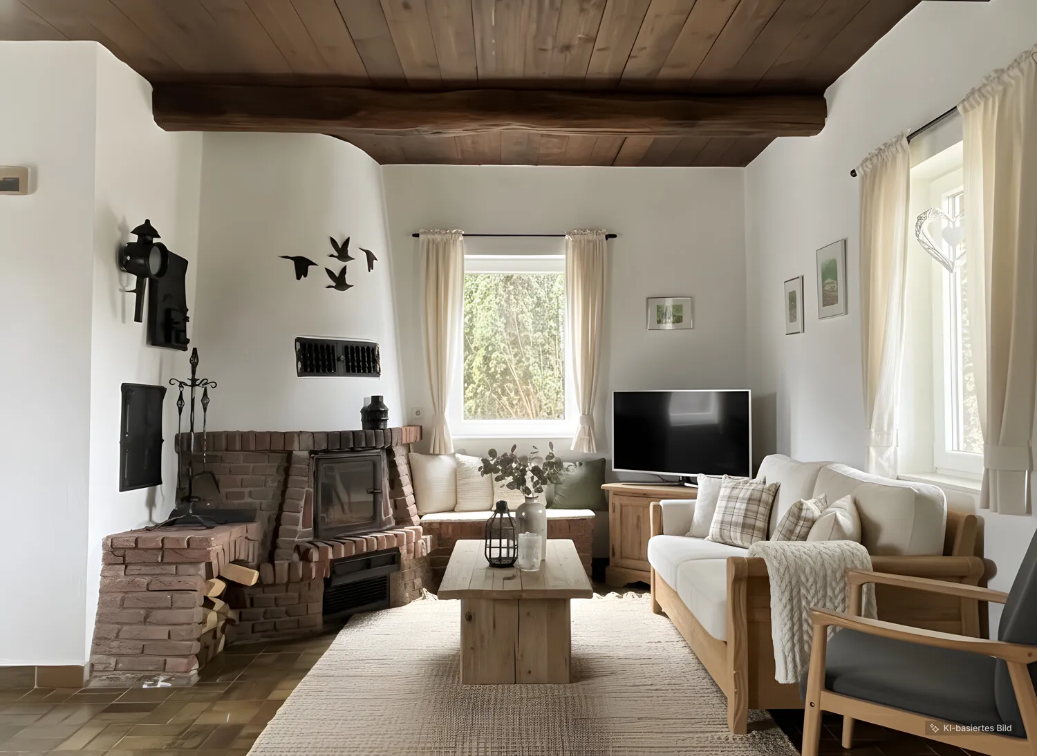 Wohnzimmer - KI-generierte Möblierung
