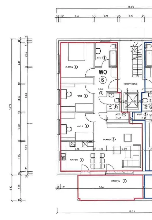 Grundriss WE 6