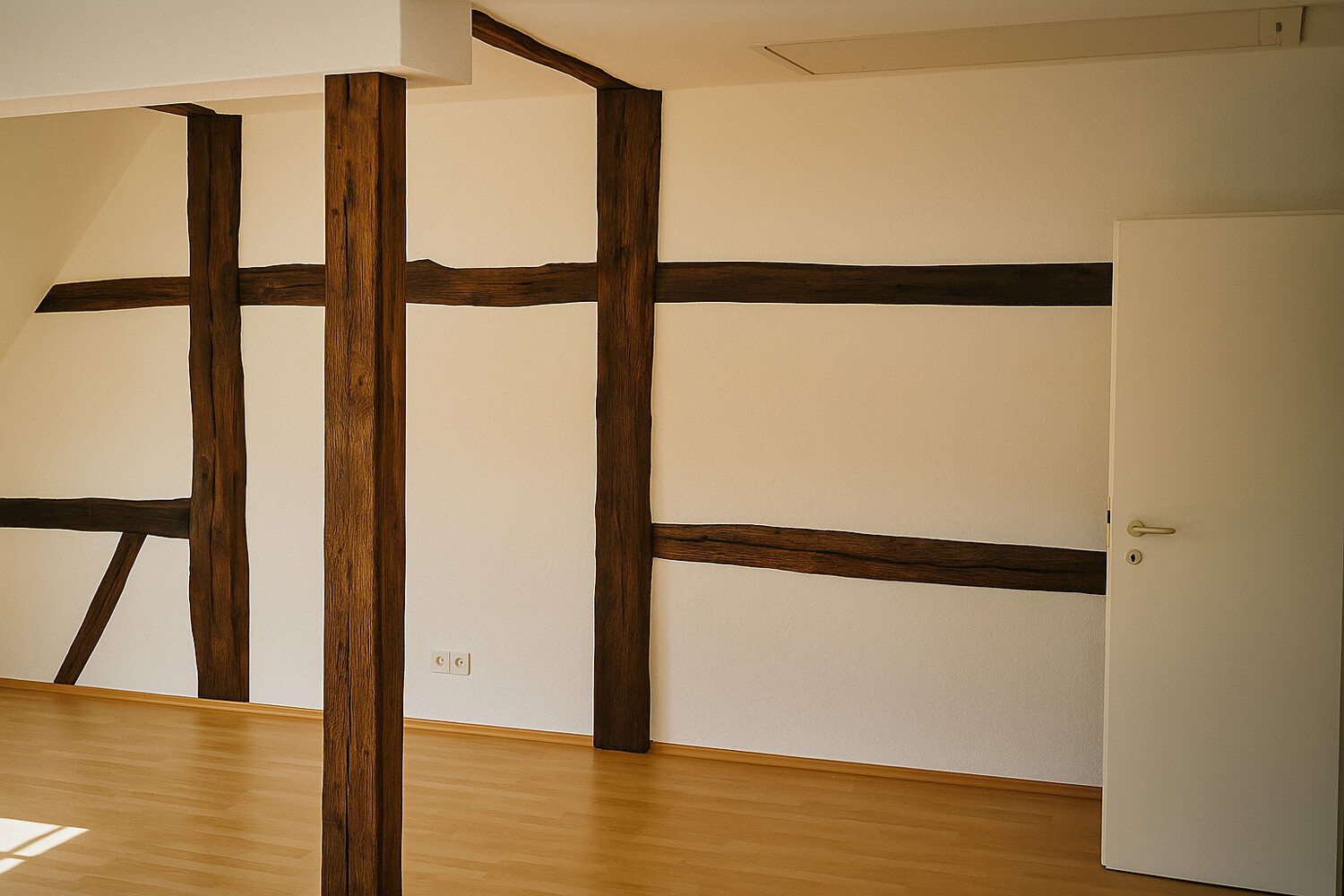 Wohnzimmer mit Fachwerk