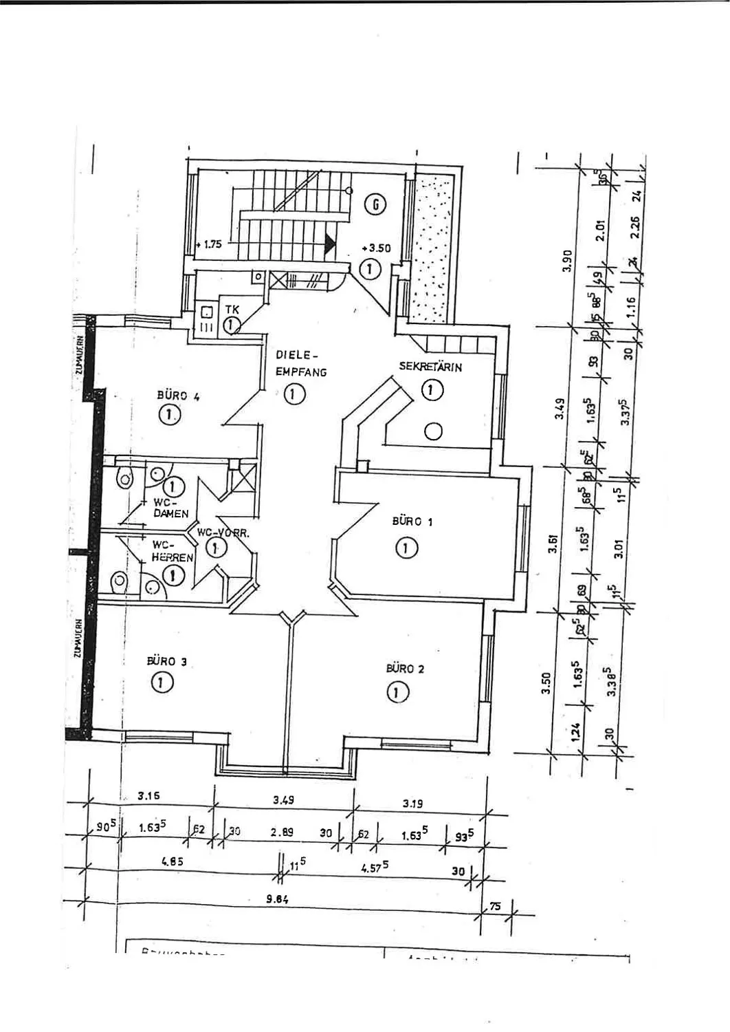 Grundriss Büro 1. OG