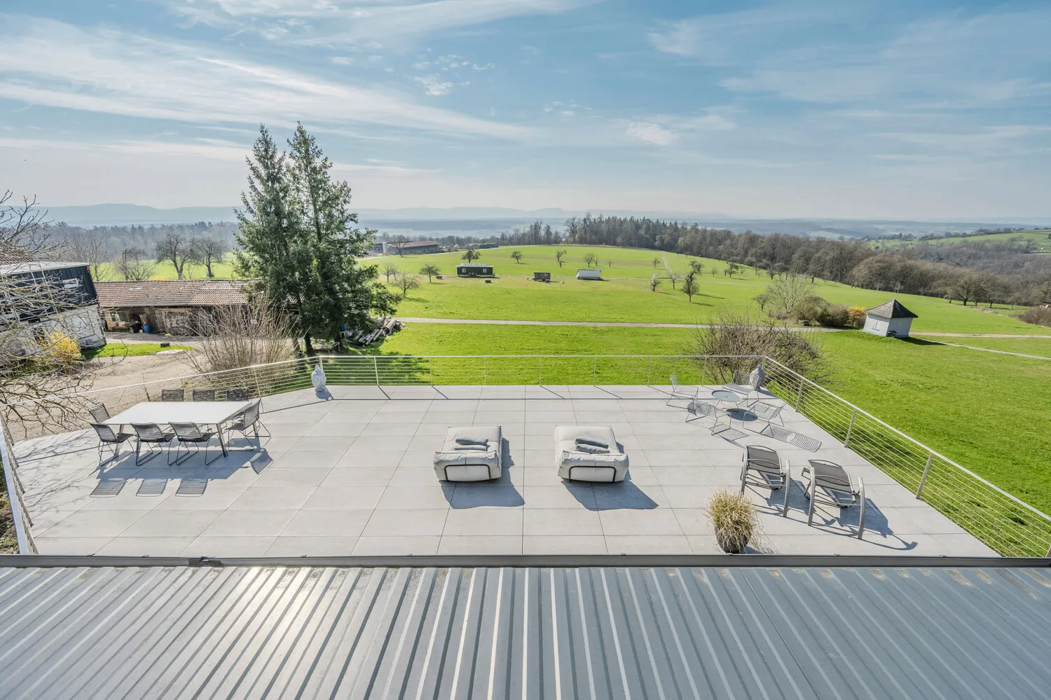Blick auf Hauptterrasse