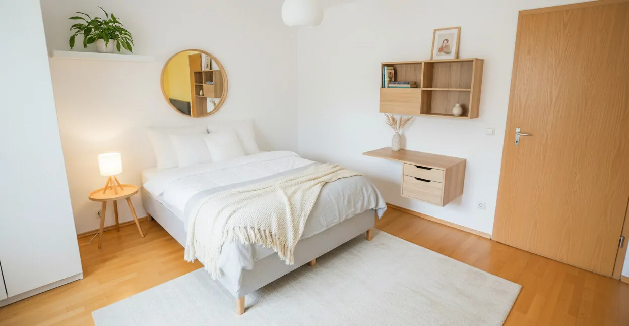 Schlafzimmer mit Loggia KI