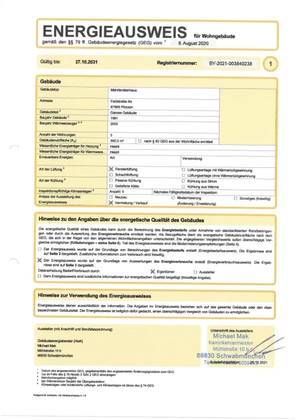 Energieausweis Seite 1