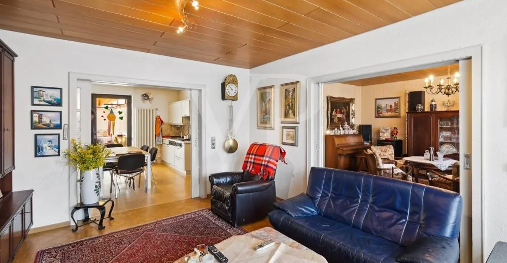 Lichtdurchflutetes, offenes Wohnzimmer