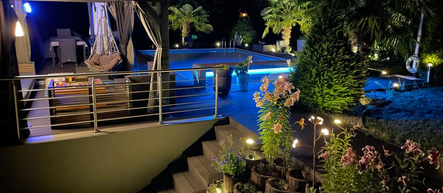 Exklusive Außenbeleuchtung für stilvolle Abende