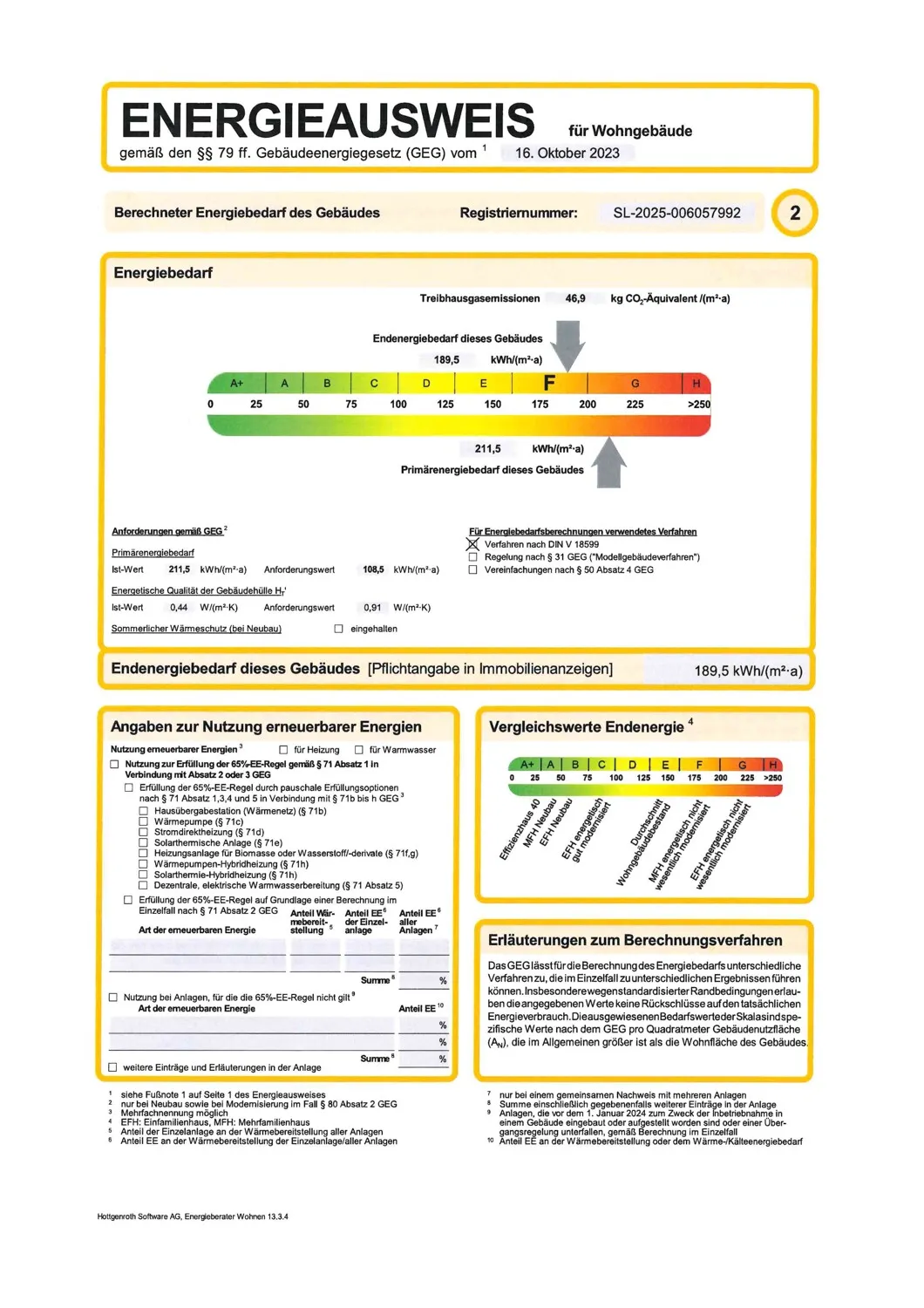 Energieausweis Wohngebäude