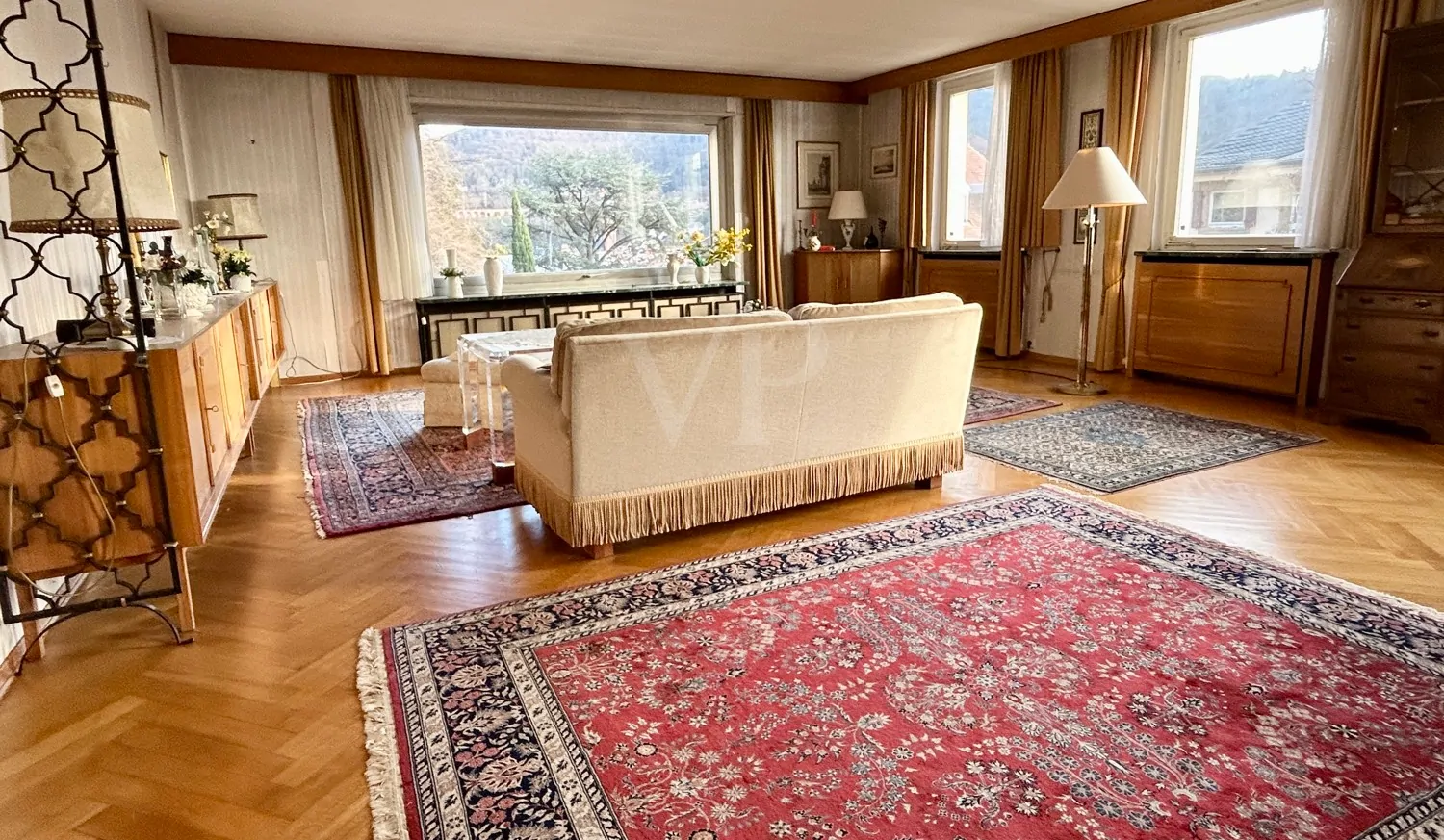 Wohnzimmer mit Schlossblick