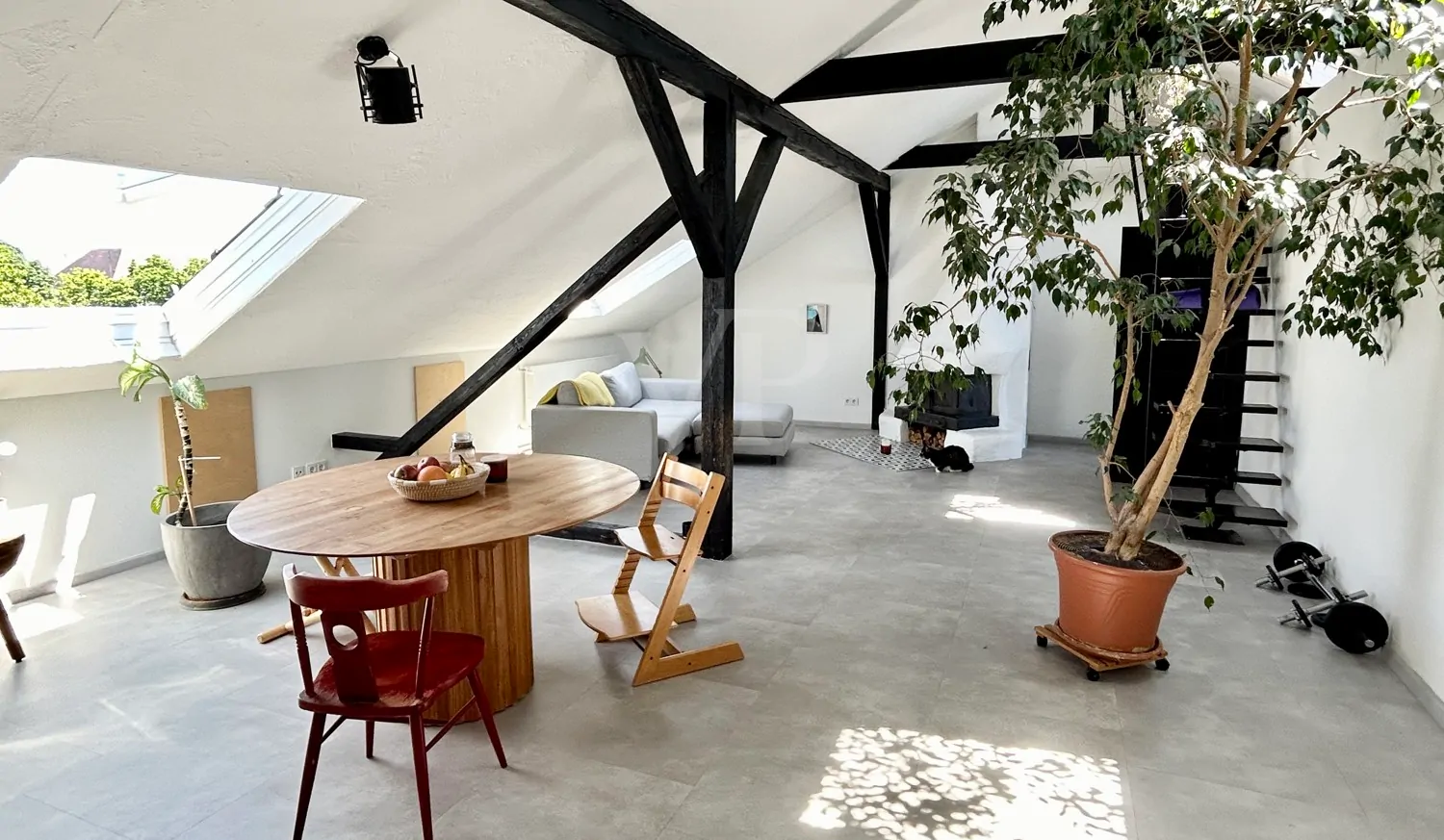Modernes Loft in Toplage mit großem Wohnbereich und Kamin