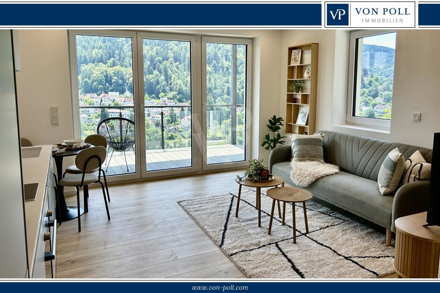 Erstbezug am Neckar – kernsanierte, vollmöblierte 2-Zimmer-Wohnung mit Neckarblick