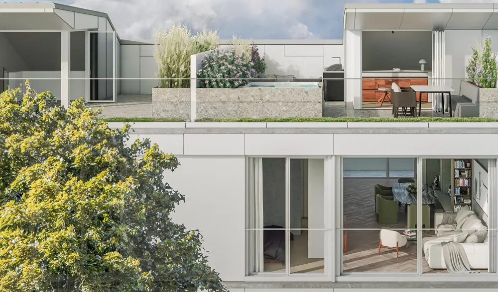 Blick auf das Penthaus