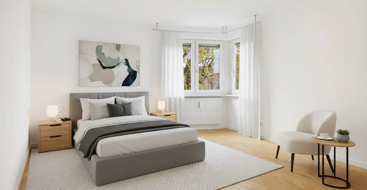 Schlafzimmer gestaged