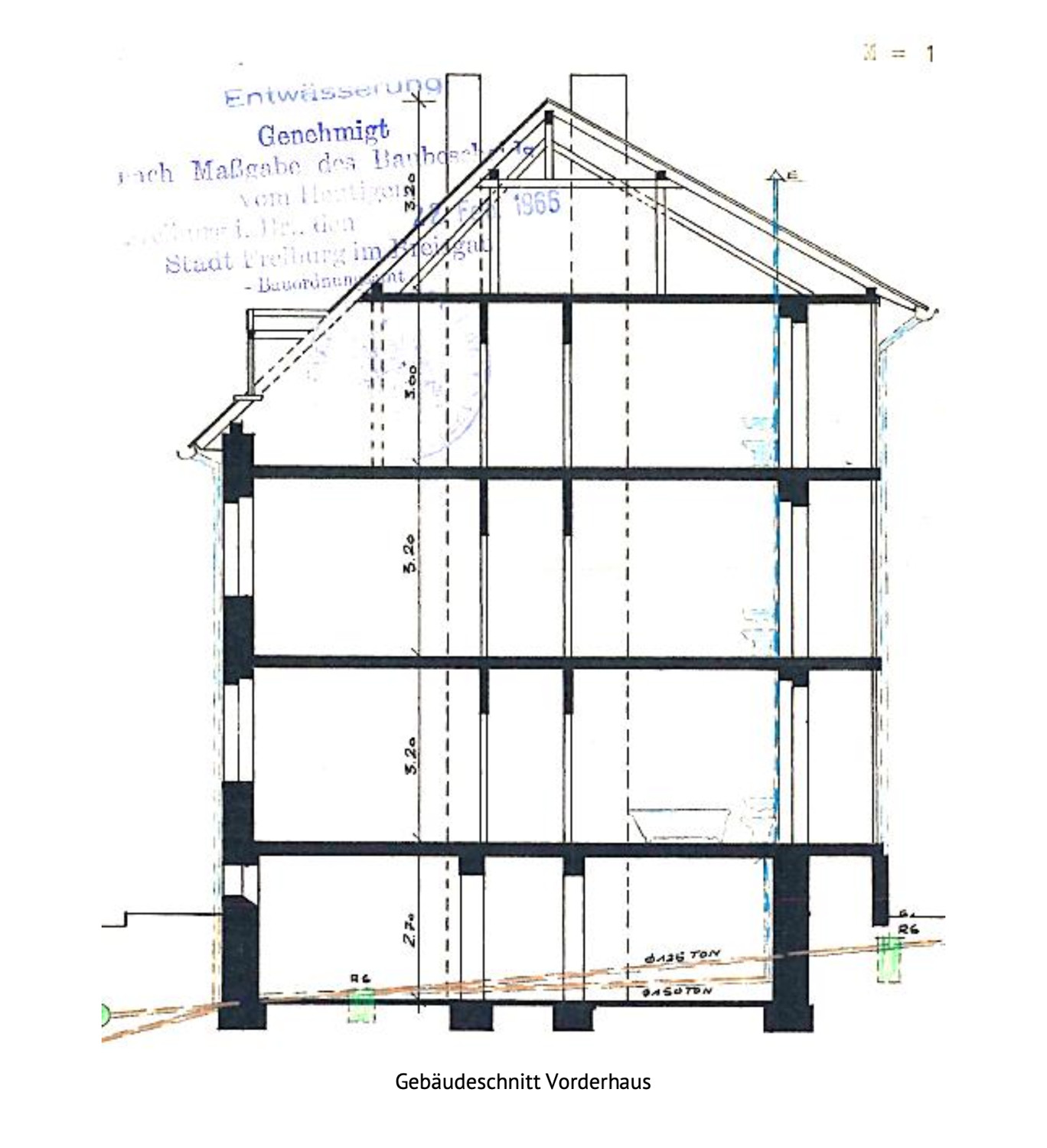 Querschnitt Vorderhaus