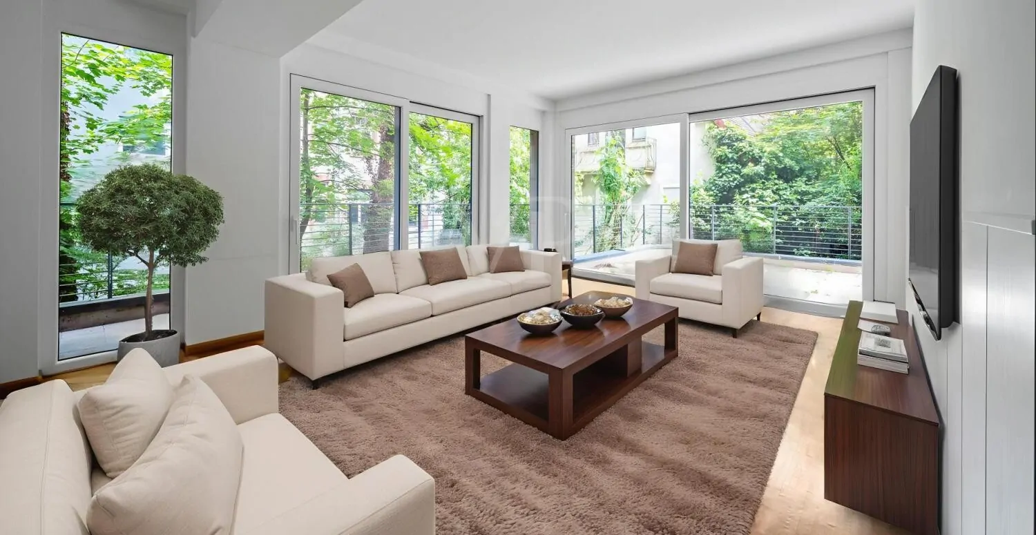 Wohnzimmer mit KI eingerichtet