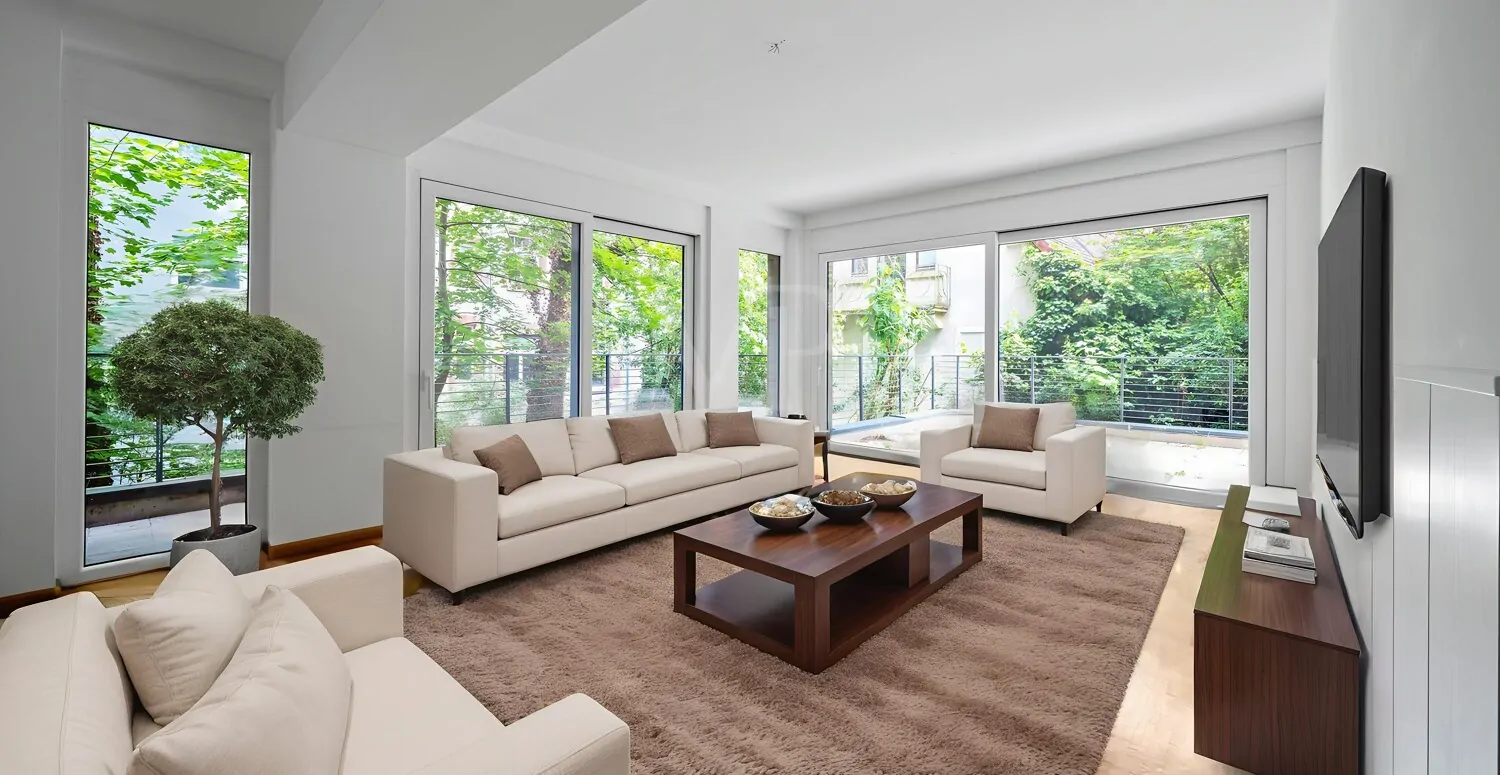 Wohnzimmer mit KI eingerichtet