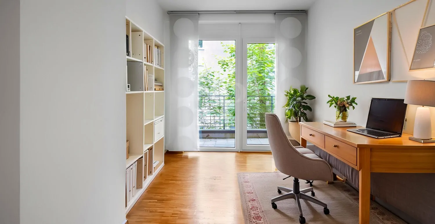 Arbeitszimmer mit KI eingerichtet