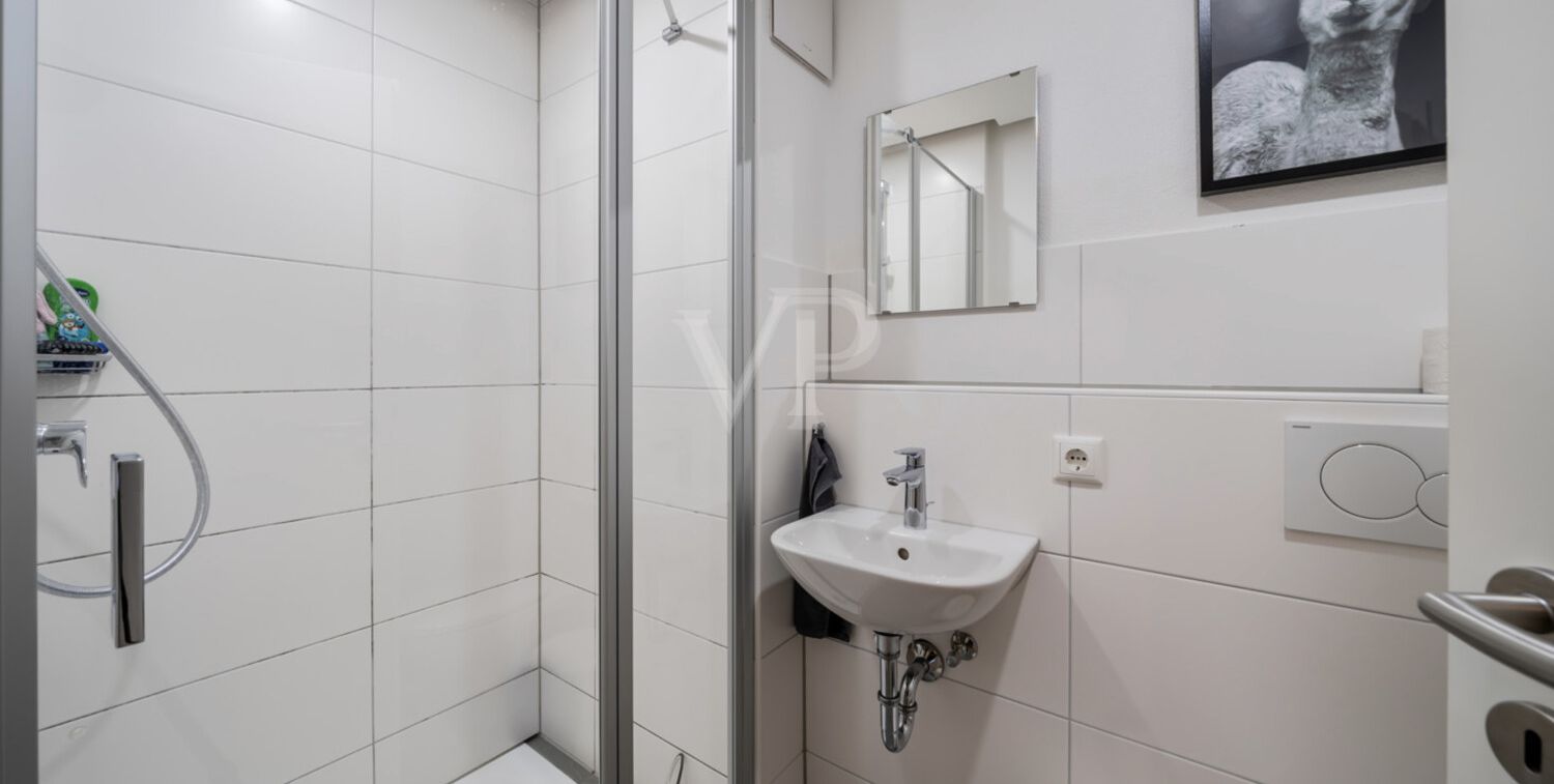 Gäste WC mit bodentiefer Dusche