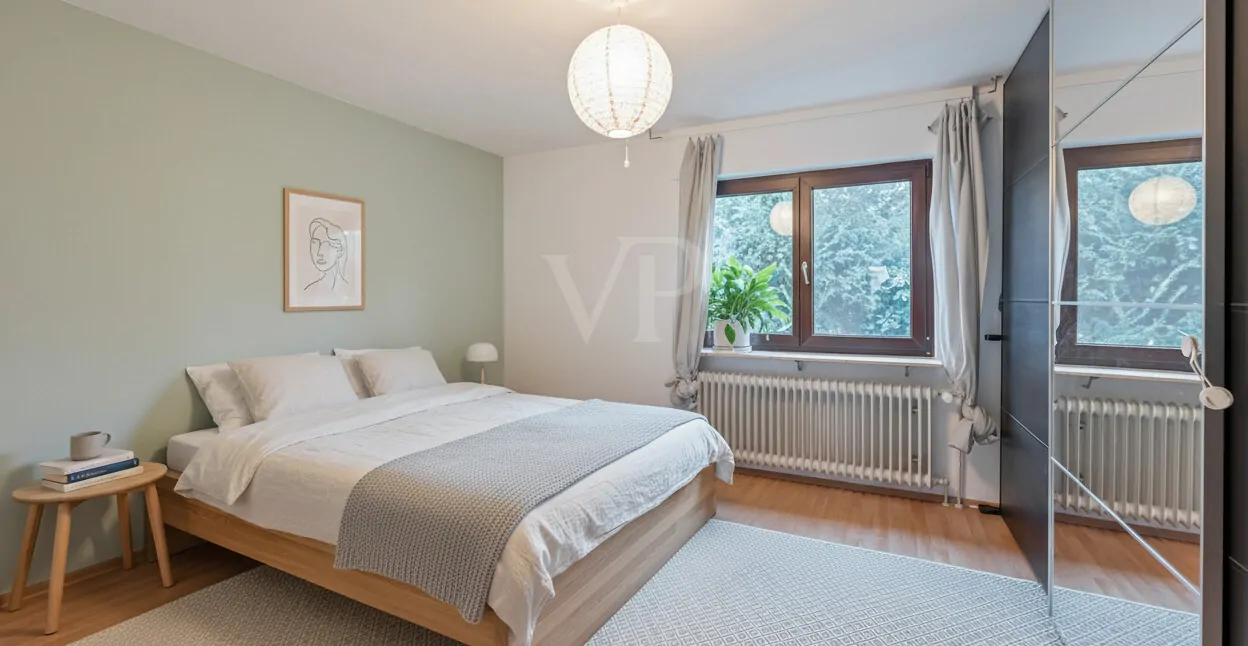 Schlafzimmer Einrichtung KI generiert