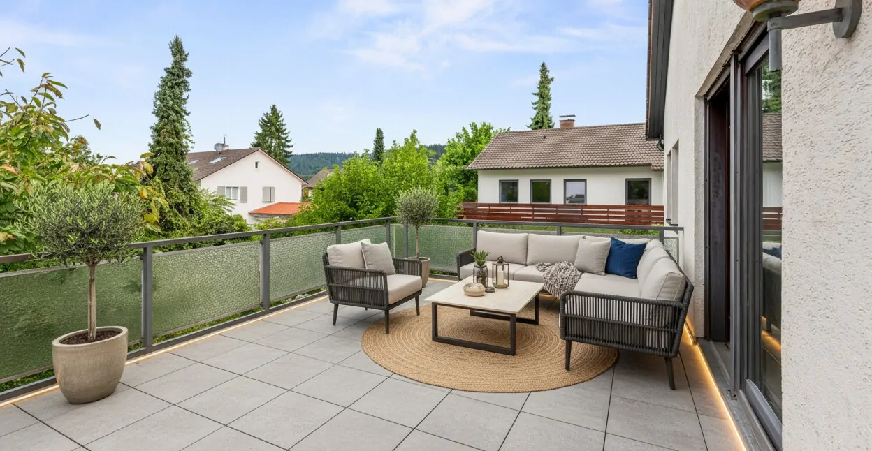 Dachterrasse an dem möglichen Elternschlafzimmer-Visualisiert