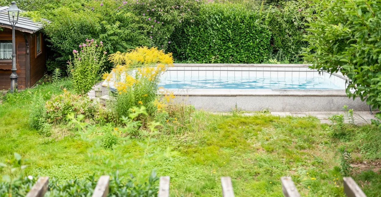 Blick auf den Außenpool