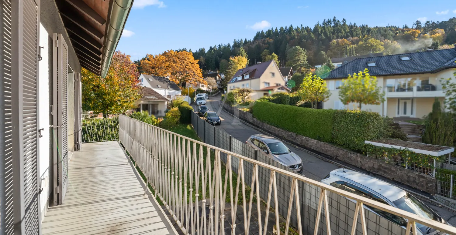 Blick vom Balkon aus in Richtung Hörchersberg