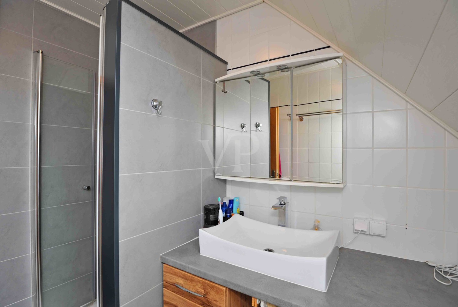 modernes Badezimmer mit großer Dusche