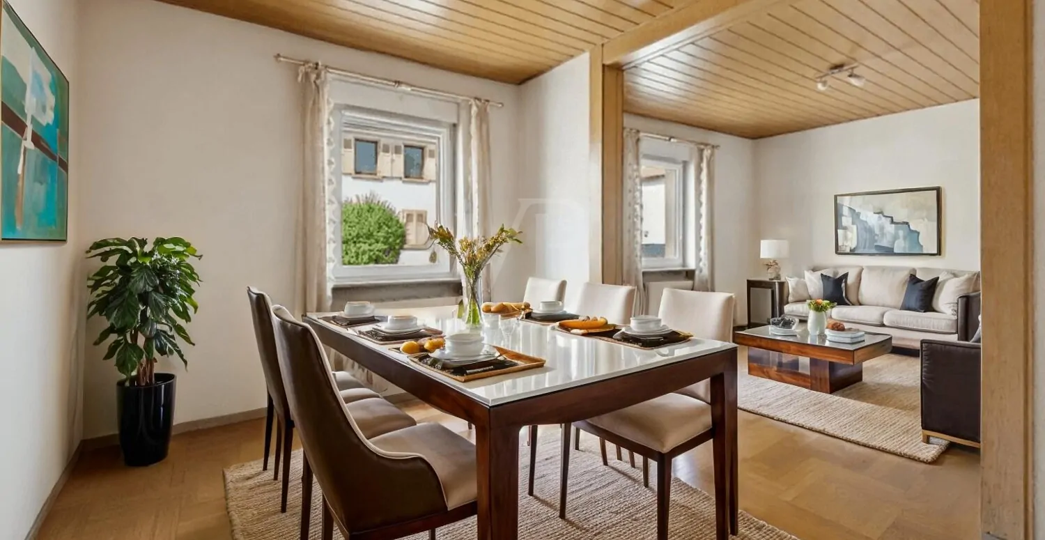 Ess- und Wohnzimmer visualisiert