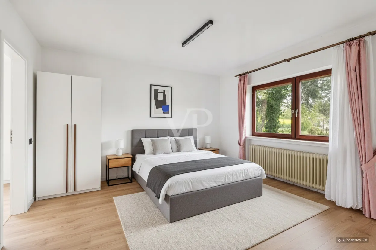 KI Beispiel Schlafzimmer mit Terrassenzugang