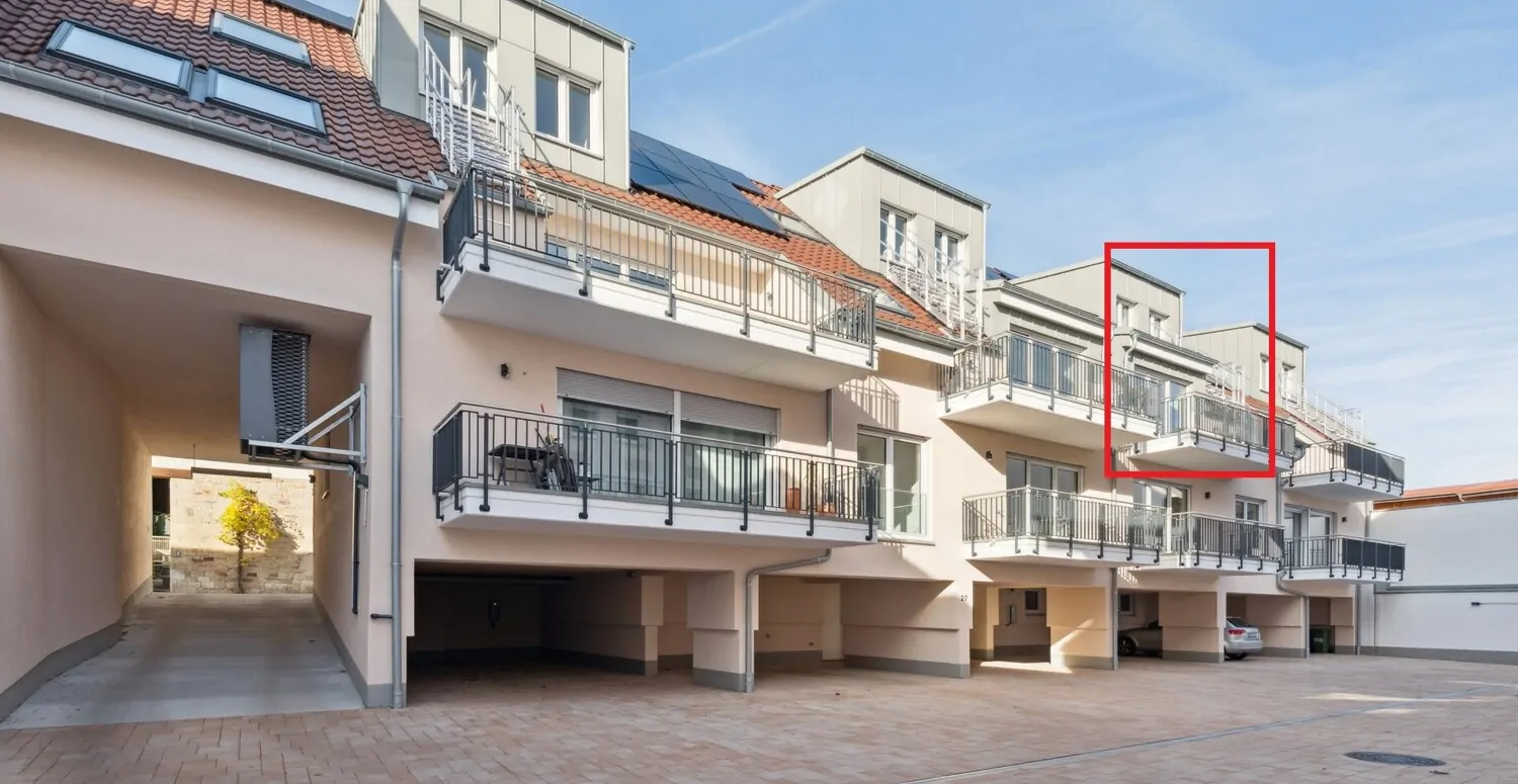 Hinteransicht und Lage der Wohnung