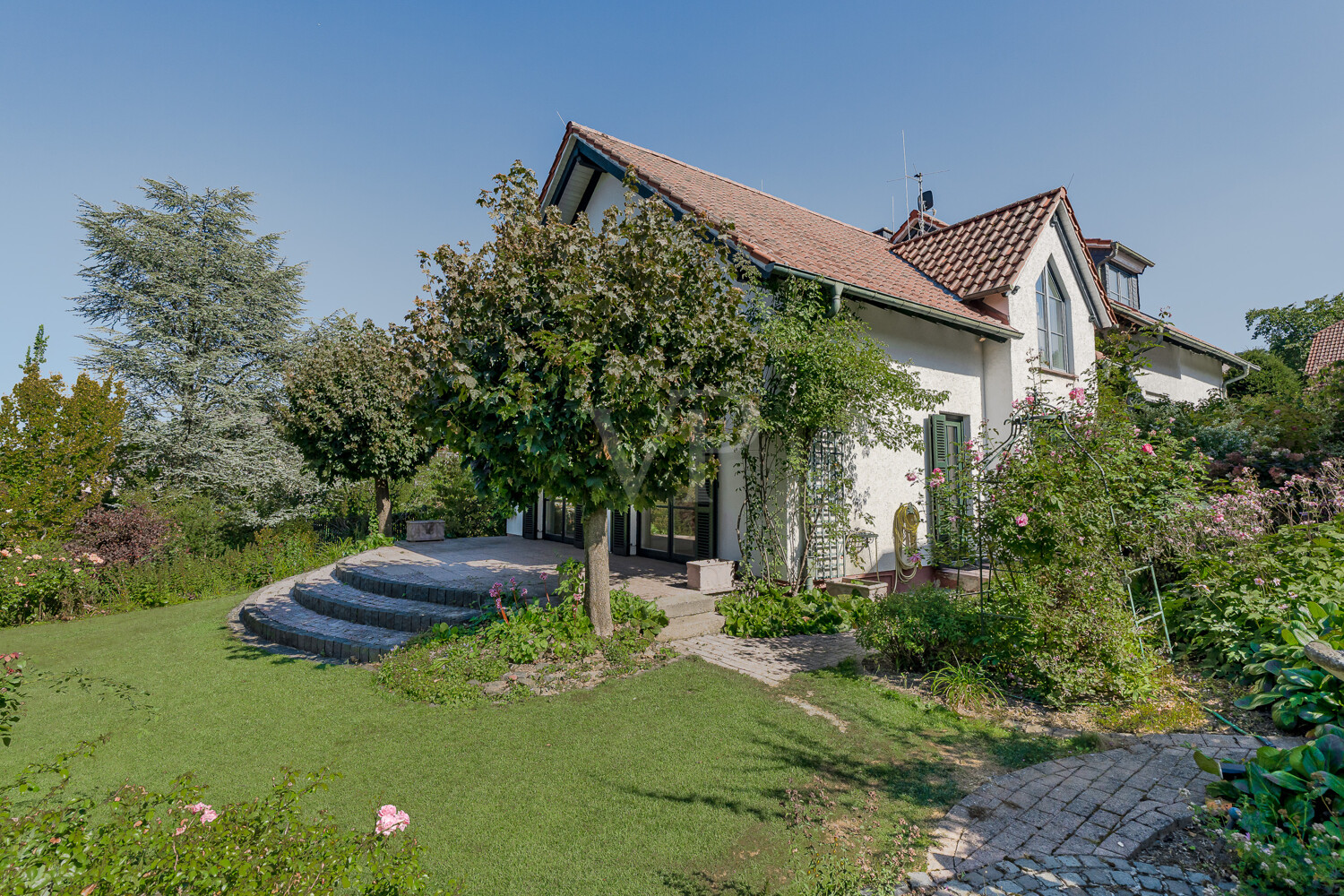 Seitliche Gartenansicht