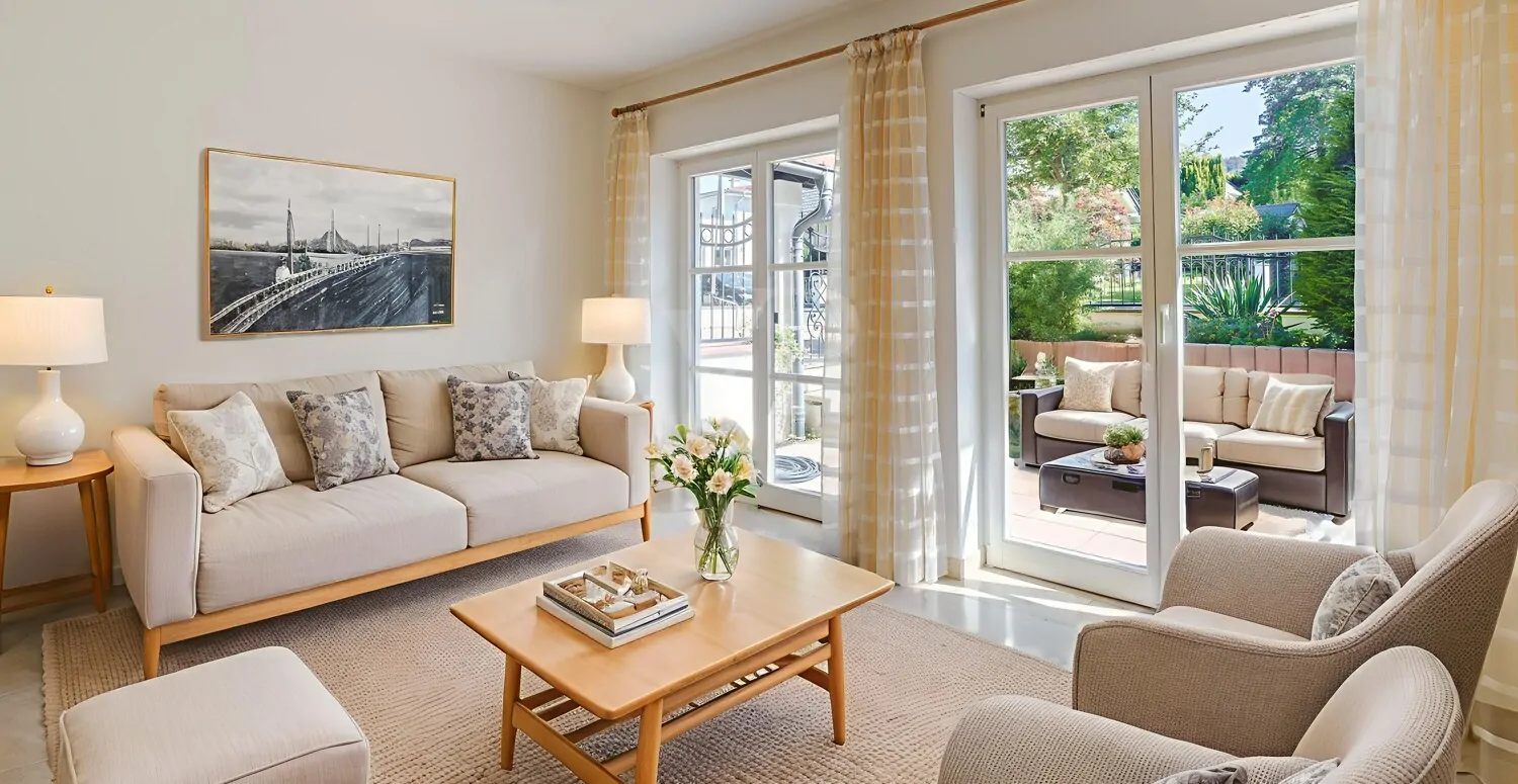 Beispielmöblierung Wohnzimmer im Vorderhaus