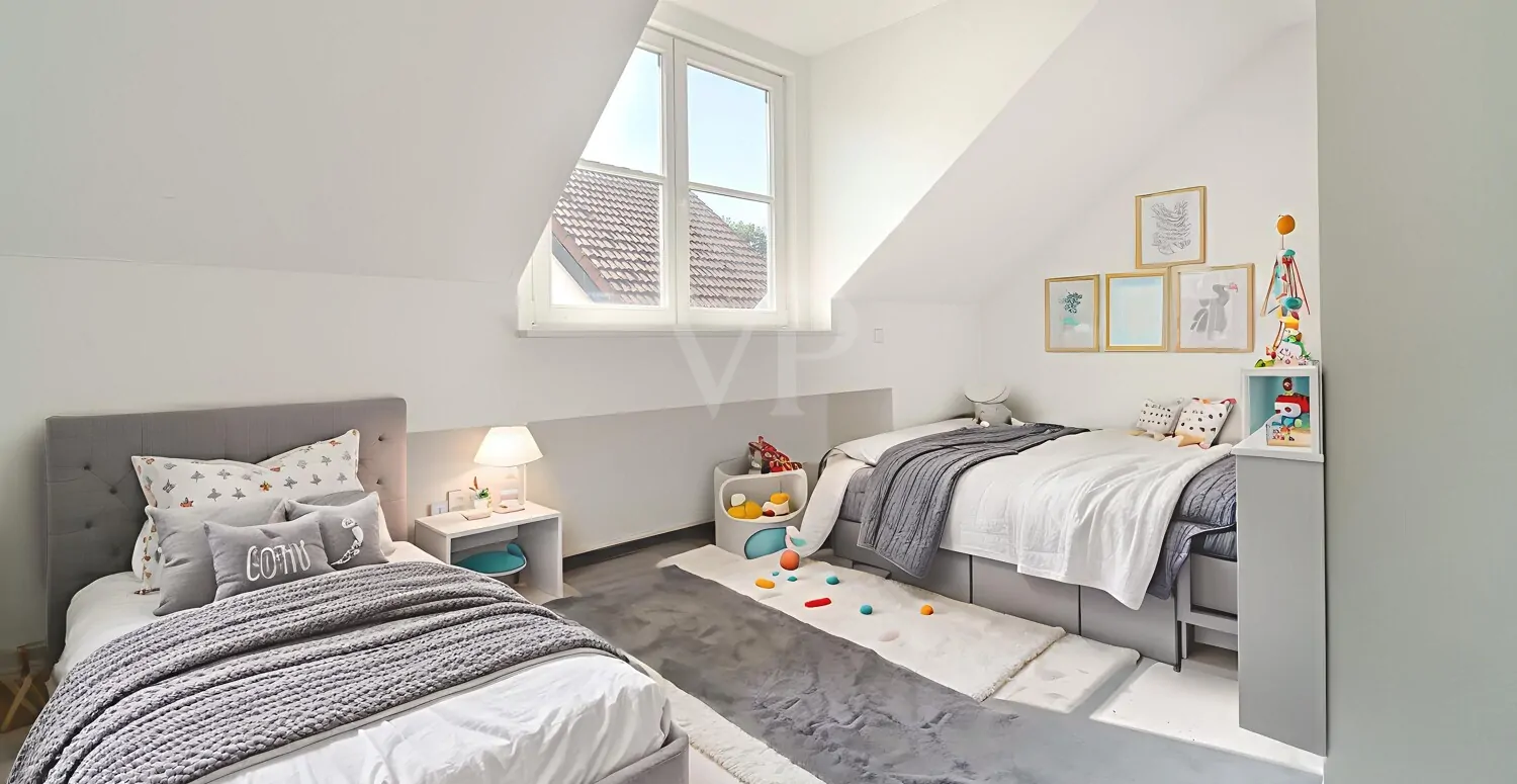 Beispielmöblierung Kinder- oder Gästezimmer im Vorderhaus