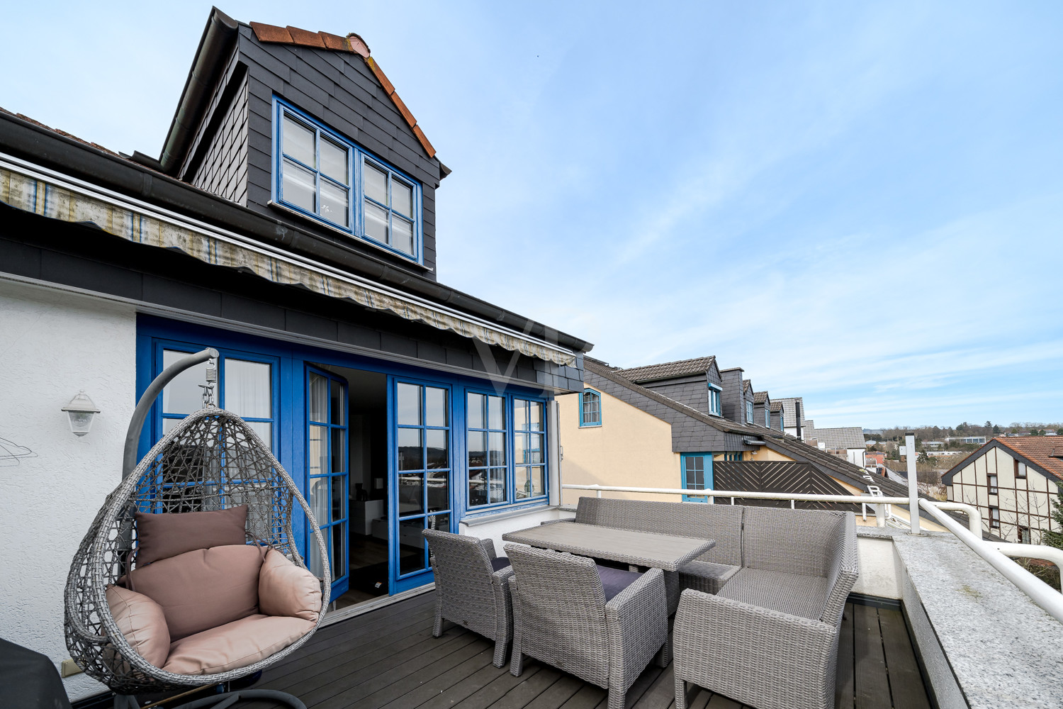 Schöne große Dachterrasse