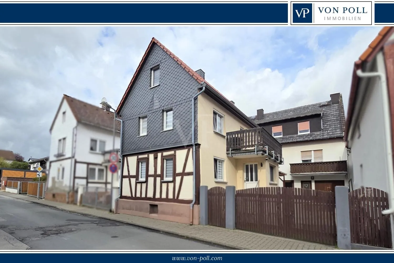 Straßenansicht auf Fachwerkfassade