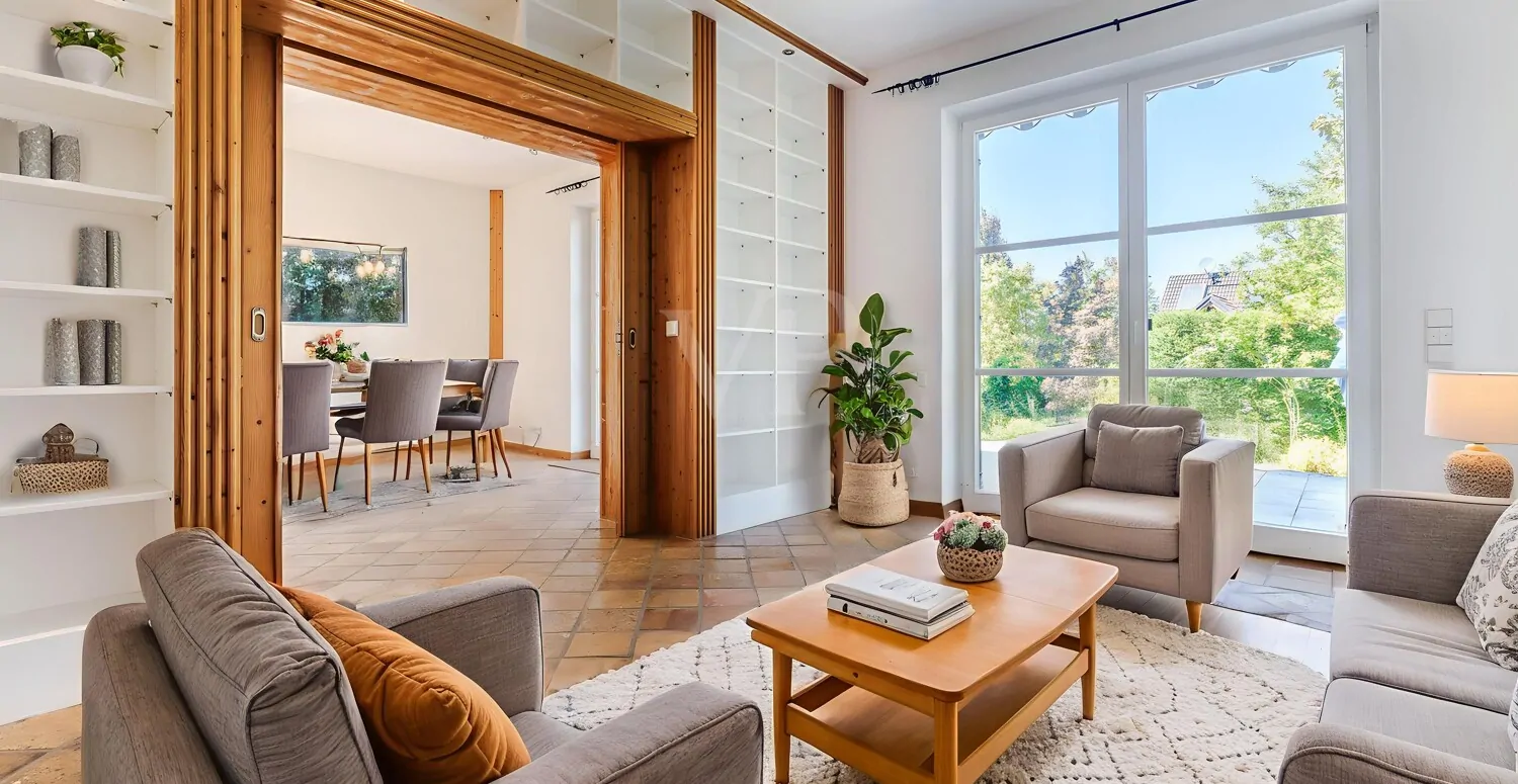 Beispielmöblierung Wohnbereich im gartenseitigen Haus