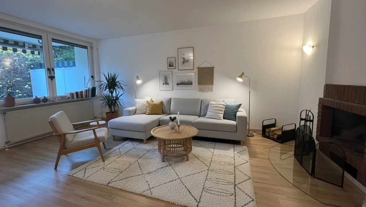 Wohnbereich mit Kamin