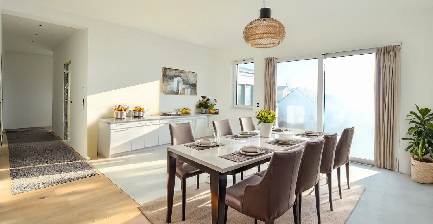 Küche mit Zugang zum Balkon_KI