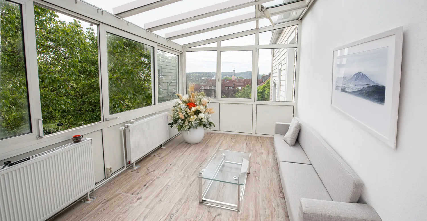 Wintergarten mit möglicher Möblierung