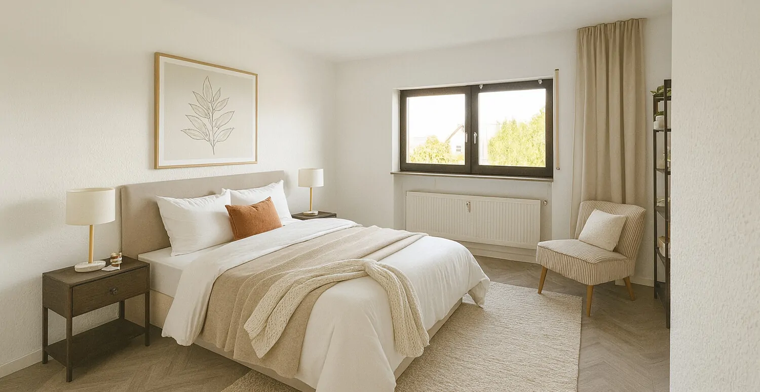 Schlafzimmer - Einrichtungsvorschlag - KI generiert