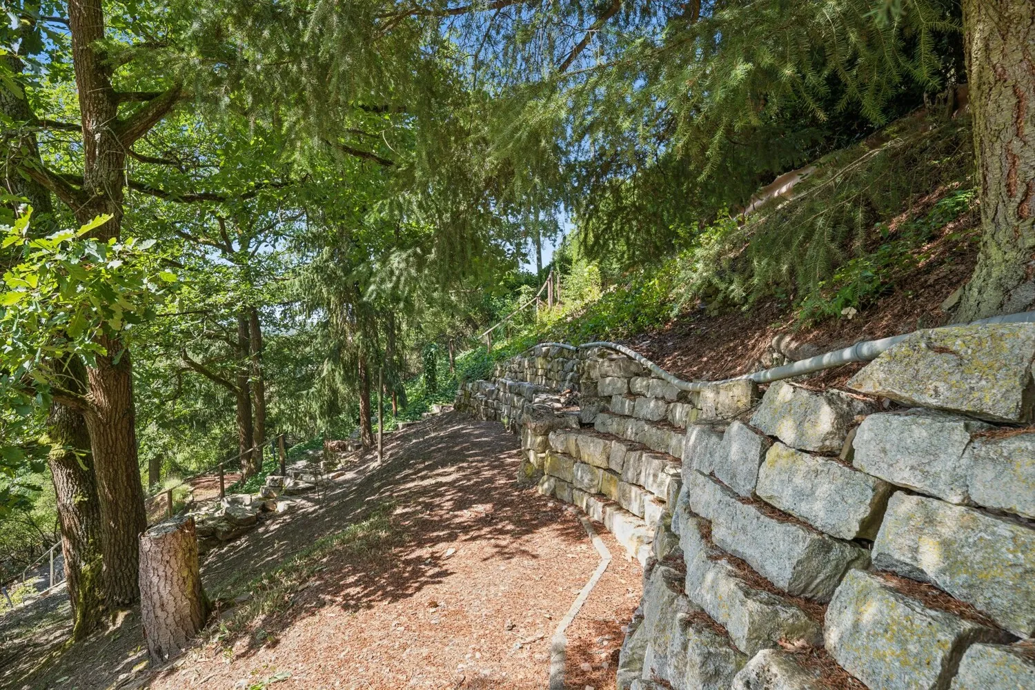 Natursteinmauern und Gartenebenen