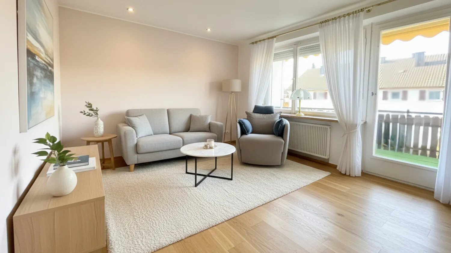 Wohnzimmer KI generiert