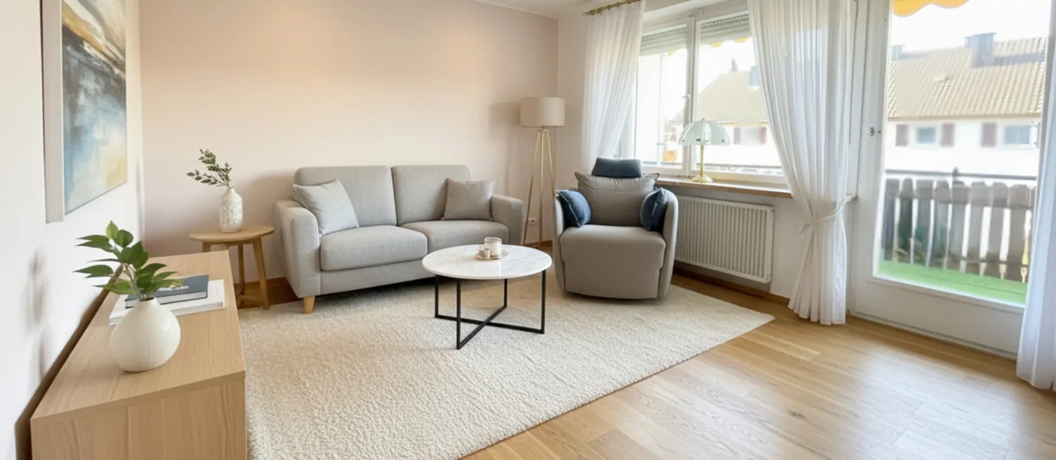 Wohnzimmer KI generiert