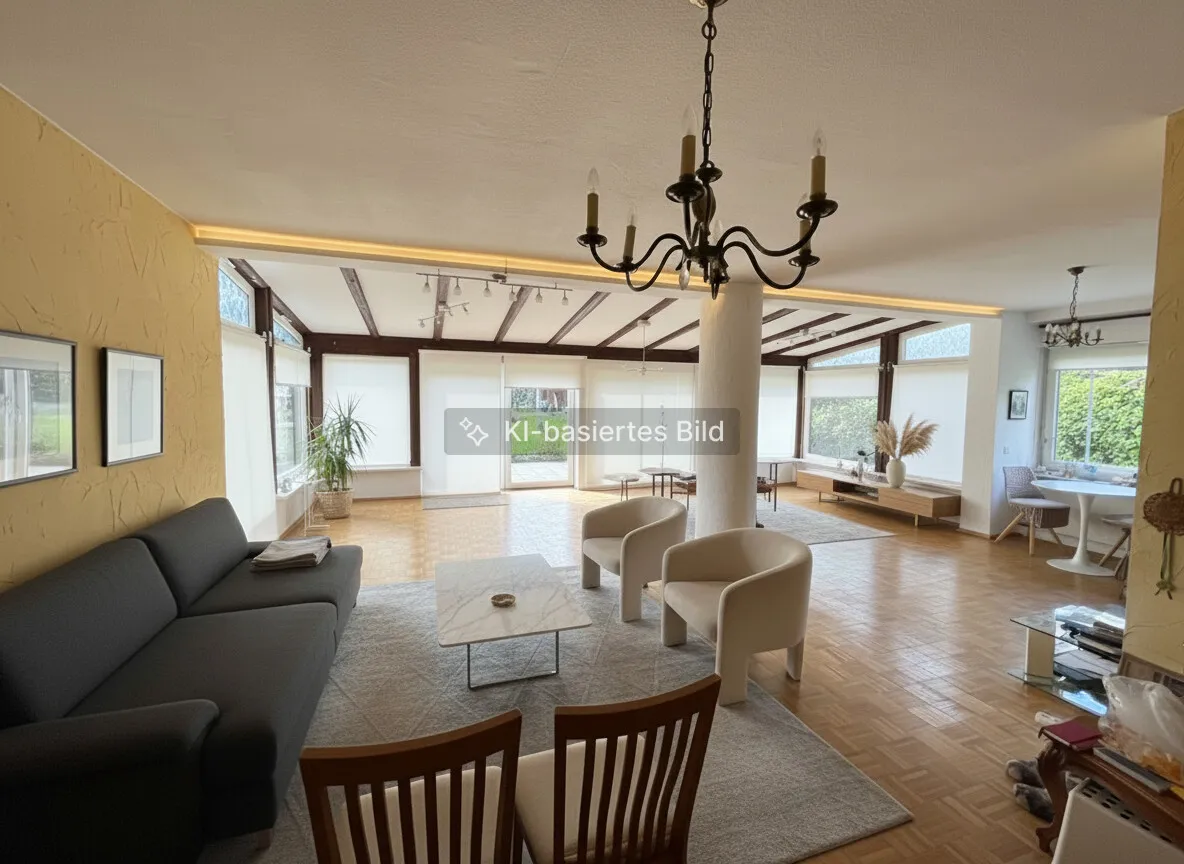 Wohn- und Esszimmer, Wintergarten-Home staging