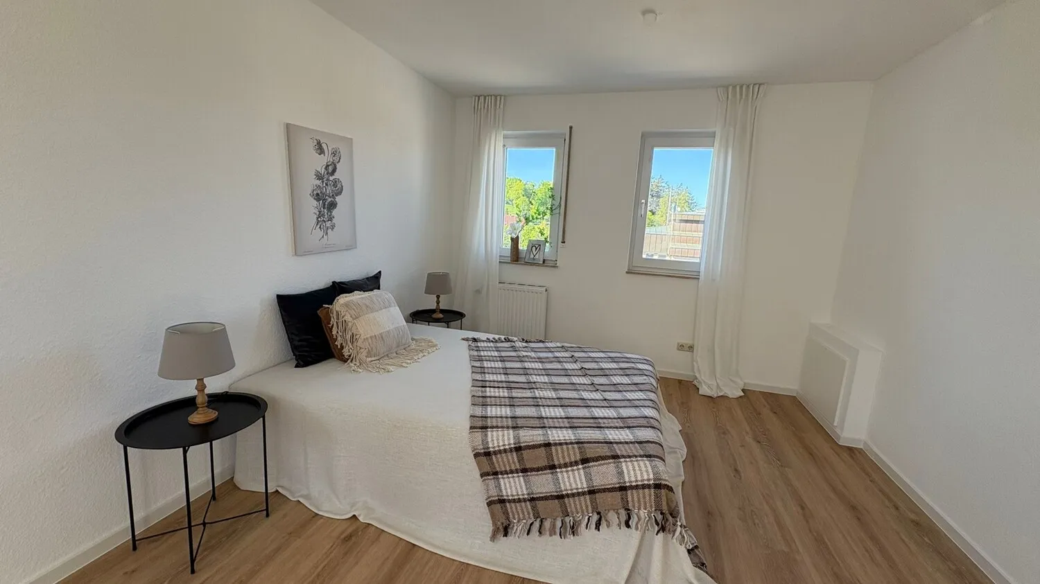 Schlafzimmer mit Blick auf die Burg
