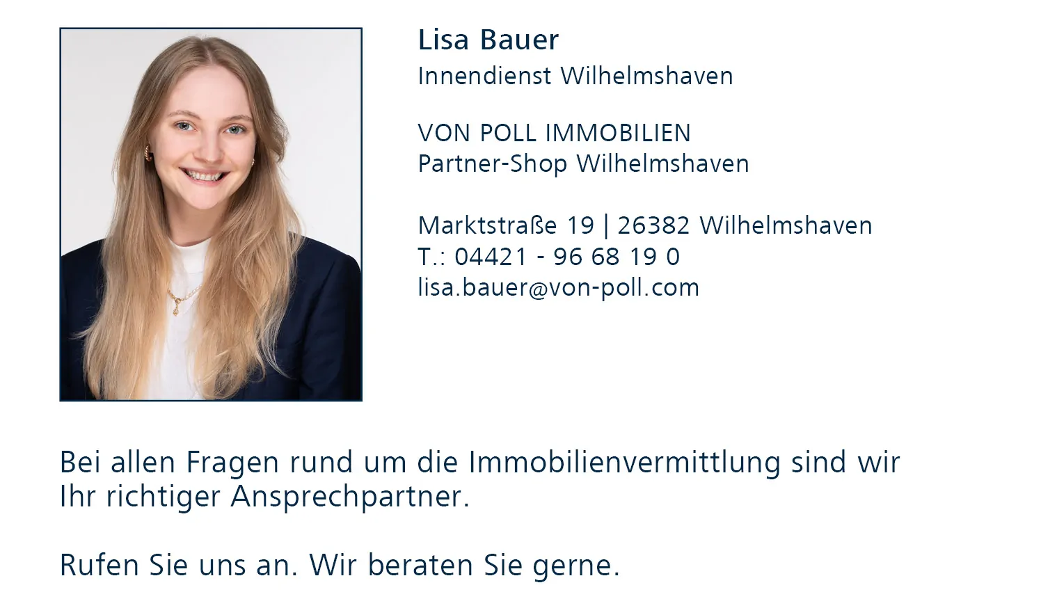 Digitale Visitenkarte Lisa Bauer