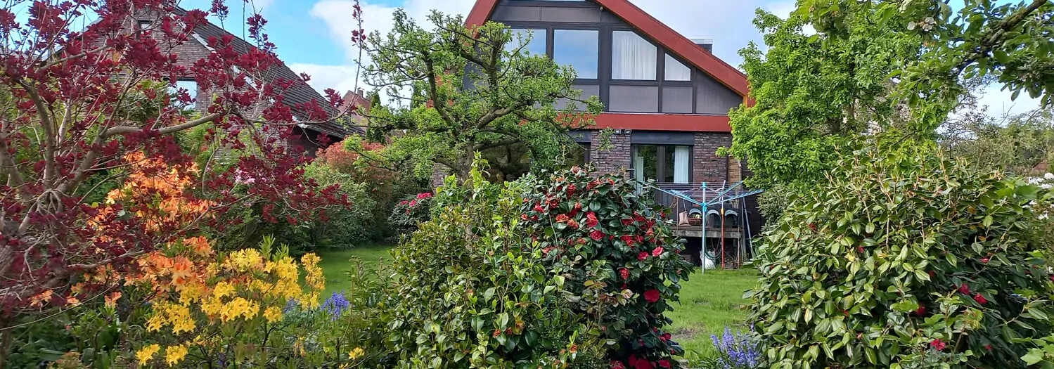 Haus von hinten und Garten