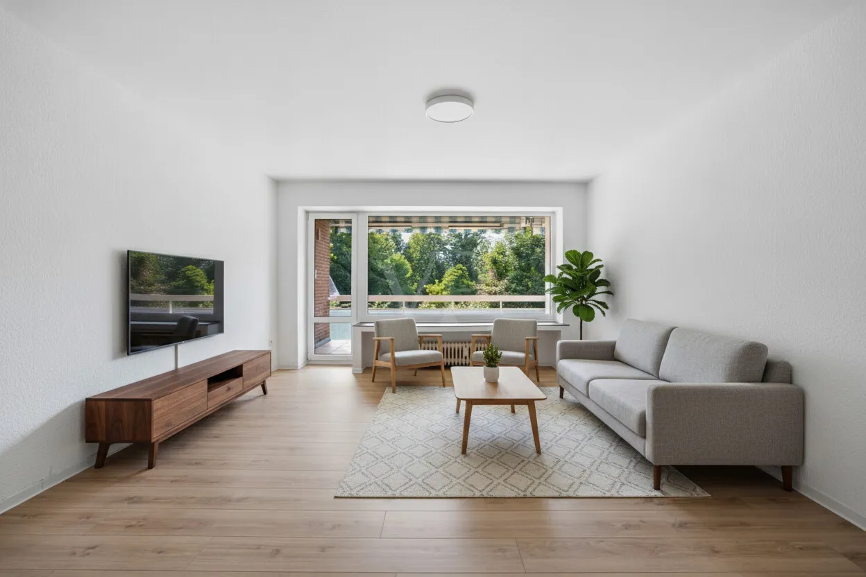 Wohnzimmer KI eingerichtet