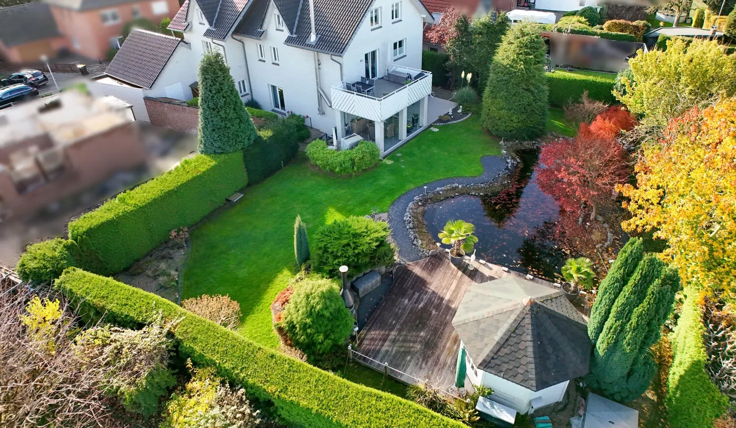 Gartenansicht aus der Luft