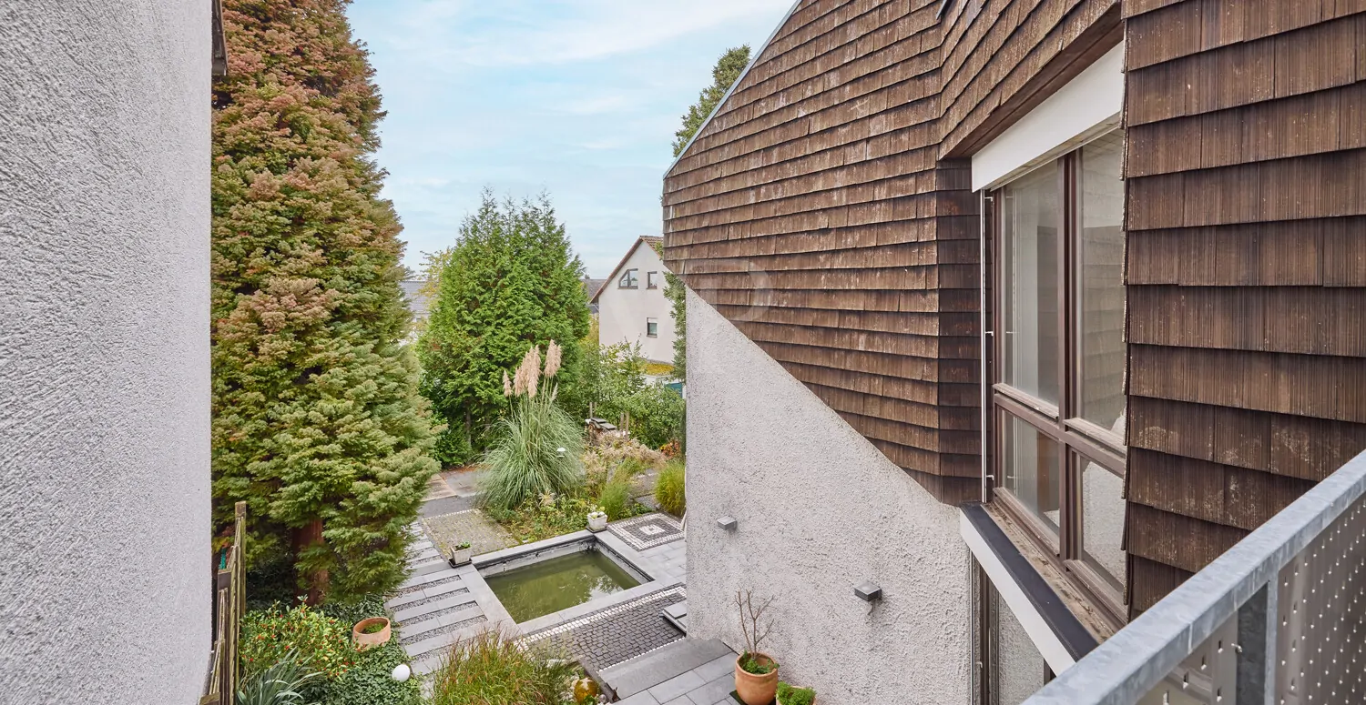 Blick in den Garten von oben OG