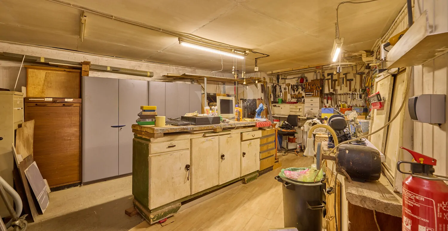 Heimwerker-Werkstatt im Untergeschoss